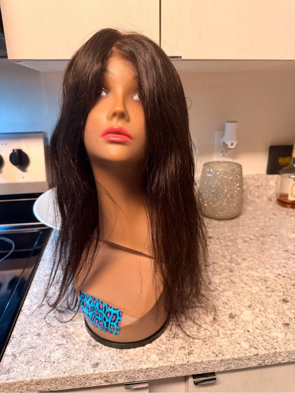 360 Full Frontal Lace Front Wig with Natural Wave - Black 20 inches